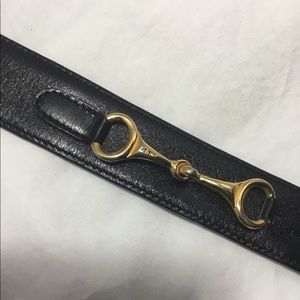 CELINE Horse Carriage Buckle Black Leather Belt